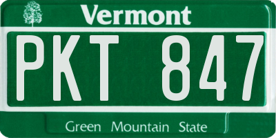 VT license plate PKT847