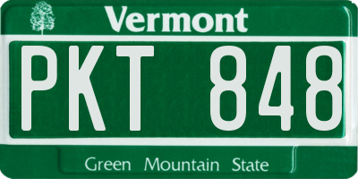 VT license plate PKT848