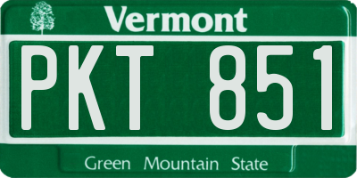 VT license plate PKT851