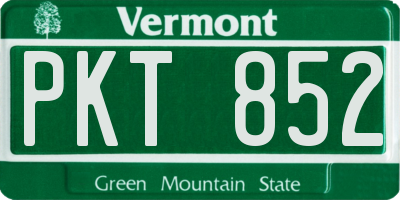 VT license plate PKT852