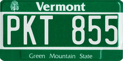 VT license plate PKT855