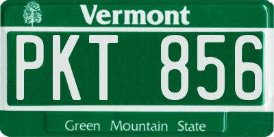 VT license plate PKT856