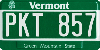 VT license plate PKT857
