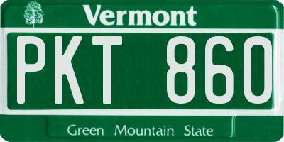 VT license plate PKT860