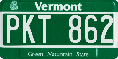 VT license plate PKT862