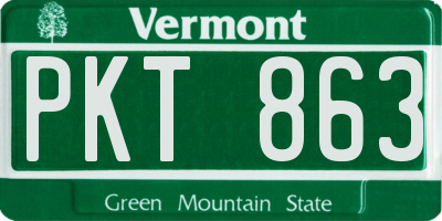 VT license plate PKT863
