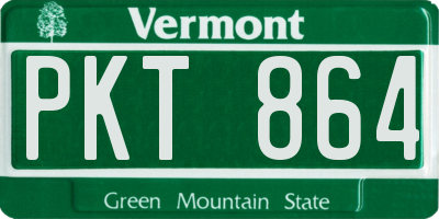 VT license plate PKT864