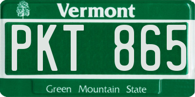 VT license plate PKT865