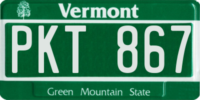 VT license plate PKT867