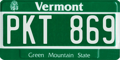 VT license plate PKT869