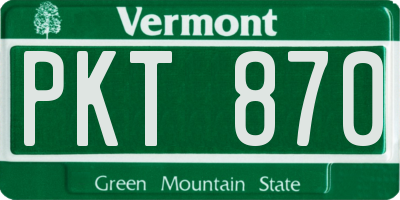 VT license plate PKT870