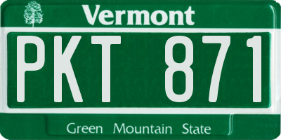 VT license plate PKT871