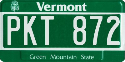 VT license plate PKT872