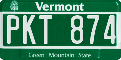 VT license plate PKT874