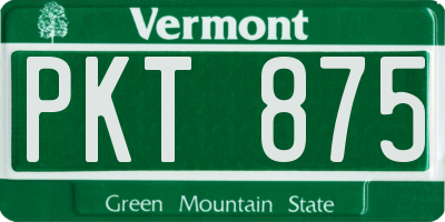 VT license plate PKT875