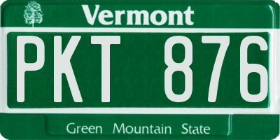 VT license plate PKT876