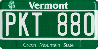 VT license plate PKT880