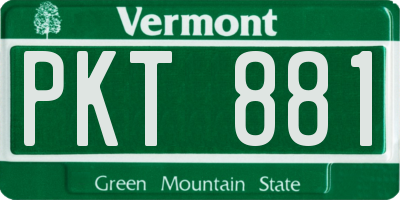 VT license plate PKT881