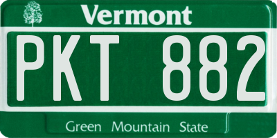 VT license plate PKT882