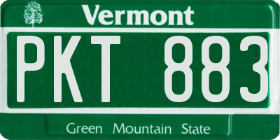 VT license plate PKT883
