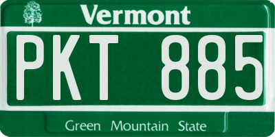 VT license plate PKT885