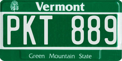 VT license plate PKT889