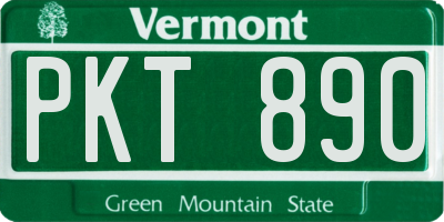 VT license plate PKT890