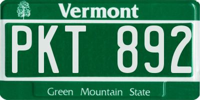 VT license plate PKT892