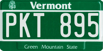 VT license plate PKT895