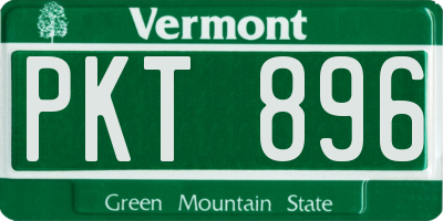 VT license plate PKT896