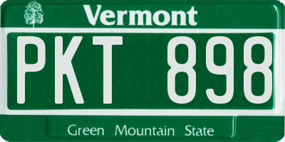 VT license plate PKT898