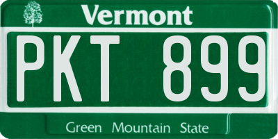 VT license plate PKT899