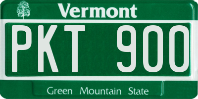 VT license plate PKT900