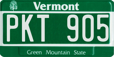 VT license plate PKT905