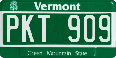 VT license plate PKT909