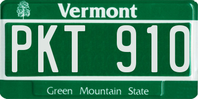 VT license plate PKT910