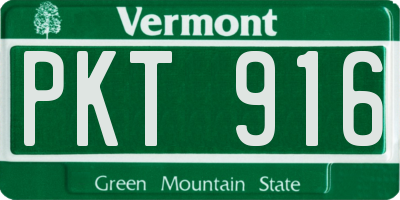 VT license plate PKT916