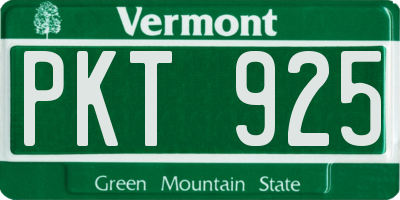VT license plate PKT925