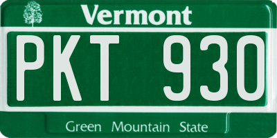 VT license plate PKT930