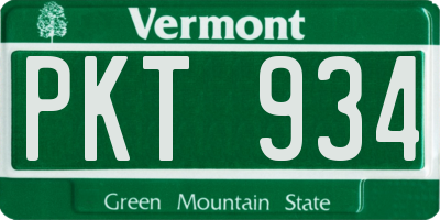 VT license plate PKT934