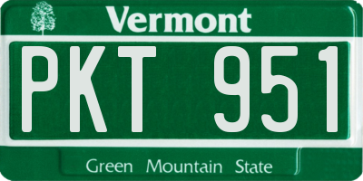 VT license plate PKT951