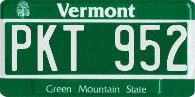VT license plate PKT952