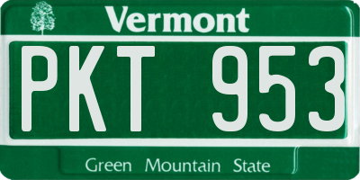 VT license plate PKT953