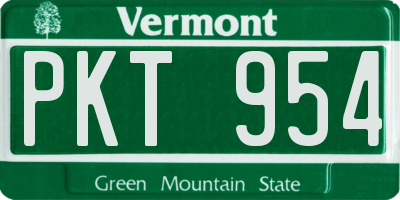 VT license plate PKT954