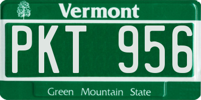 VT license plate PKT956