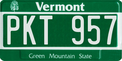 VT license plate PKT957