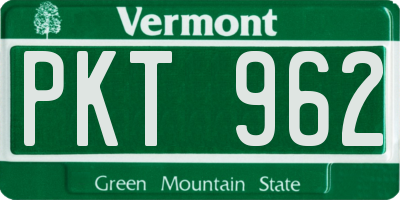 VT license plate PKT962