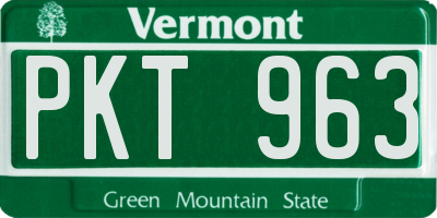 VT license plate PKT963
