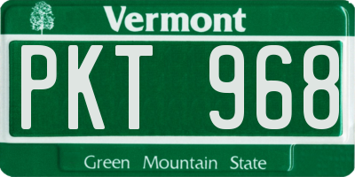 VT license plate PKT968