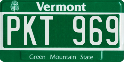 VT license plate PKT969